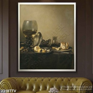 Tranh tĩnh vật hoa quả sơn dầu trang trí phòng bếp