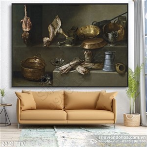 Tranh tĩnh vật hoa quả sơn dầu treo tường độc đáo