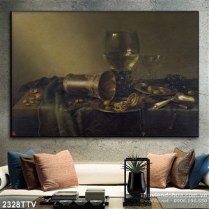 Tranh tĩnh vật hoa quả sơn dầu đẹp