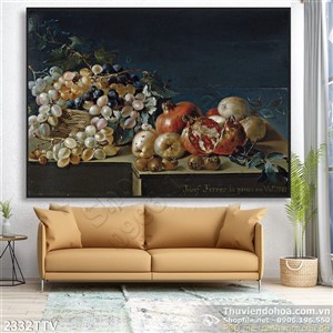 Tranh tĩnh vật hoa quả sơn dầu phong cách Châu Âu