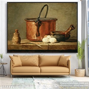 Tranh tĩnh vật hoa quả sơn dầu trang trí bếp