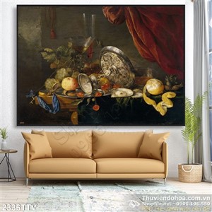 Tranh tĩnh vật hoa quả sơn dầu trang trí đẹp