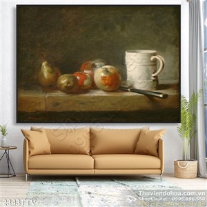 Tranh tĩnh vật hoa quả sơn dầu độc đáo