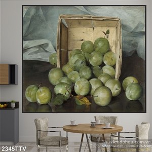 Tranh tĩnh vật hoa quả sơn dầu đẹp