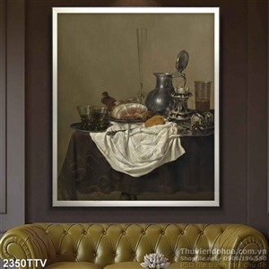 Tranh tĩnh vật hoa quả sơn dầu treo tường bếp