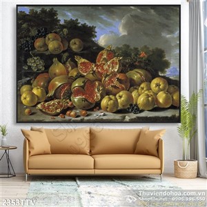 Tranh tĩnh vật hoa quả sơn dầu độc đáo