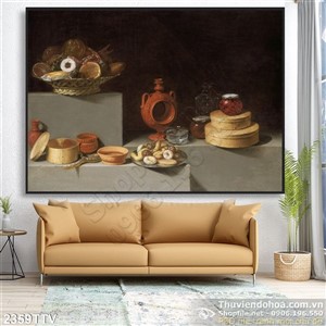 Tranh tĩnh vật hoa quả sơn dầu nghệ thuật
