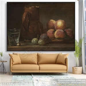 Tranh tĩnh vật hoa quả sơn dầu nghệ thuật