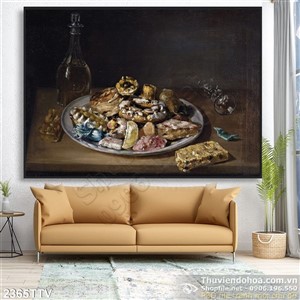 Tranh tĩnh vật hoa quả sơn dầu độc đáo