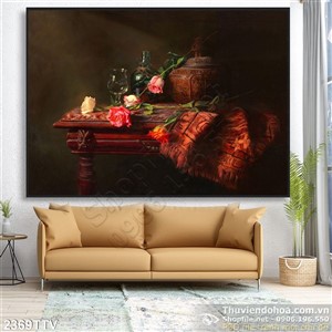 Tranh tĩnh vật hoa quả sơn dầu trang trí đẹp