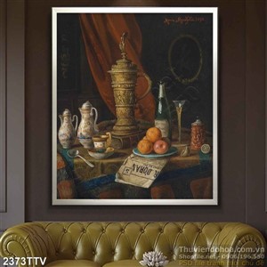 Tranh tĩnh vật hoa quả sơn dầu trang trí nghệ thuật