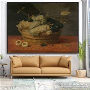 Tranh tĩnh vật hoa quả sơn dầu trang trí bếp