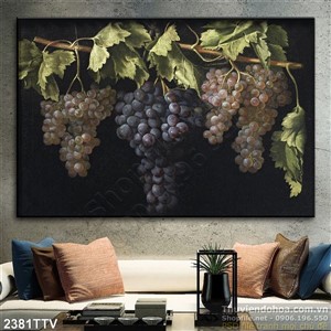 Tranh tĩnh vật hoa quả sơn dầu treo tường bếp