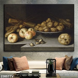 Tranh tĩnh vật hoa quả sơn dầu treo tường đẹp