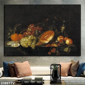 Tranh tĩnh vật hoa quả sơn dầu trang trí đẹp