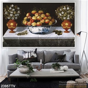 Tranh tĩnh vật hoa quả sơn dầu đẹp