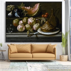 Tranh tĩnh vật hoa quả sơn dầu độc đáo