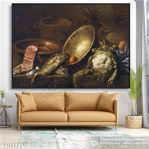 Tranh tĩnh vật hoa quả sơn dầu trang trí đẹp