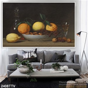 Tranh tĩnh vật hoa quả sơn dầu độc đáo