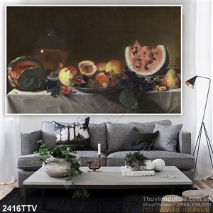 Tranh tĩnh vật hoa quả sơn dầu nghệ thuật