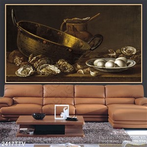 Tranh tĩnh vật hoa quả sơn dầu trang trí đẹp