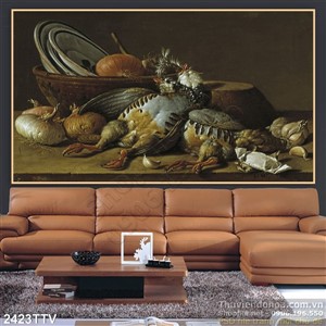 Tranh tĩnh vật hoa quả sơn dầu trang trí đẹp