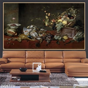 Tranh tĩnh vật hoa quả sơn dầu nghệ thuật