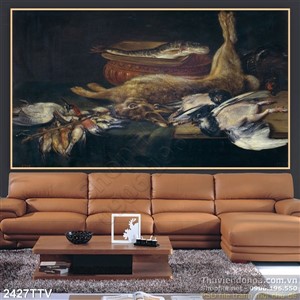 Tranh tĩnh vật hoa quả sơn dầu trang trí phòng đẹp