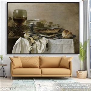 Tranh tĩnh vật hoa quả sơn dầu trang trí đẹp