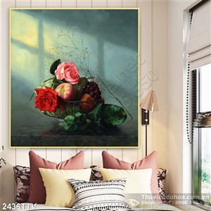 Tranh tĩnh vật hoa quả sơn dầu nghệ thuật đẹp