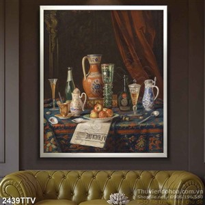 Tranh tĩnh vật hoa quả sơn dầu trang trí đẹp