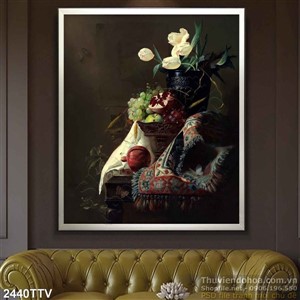 Tranh tĩnh vật hoa quả sơn dầu nghệ thuật đẹp
