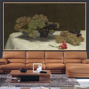 Tranh tĩnh vật hoa quả sơn dầu trang trí phòng bếp