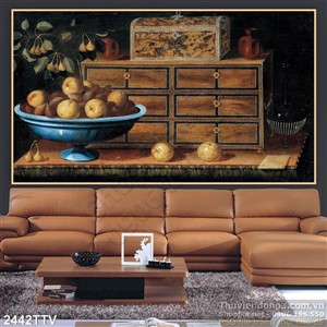 Tranh tĩnh vật hoa quả sơn dầu độc đáo
