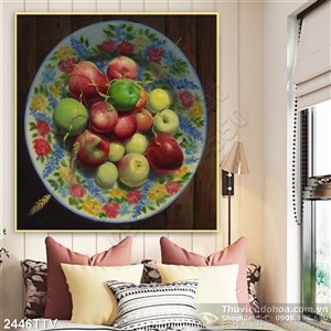 Tranh tĩnh vật hoa quả sơn dầu nghệ thuật đẹp