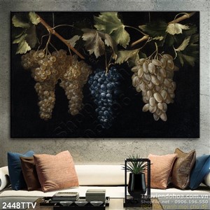 Tranh tĩnh vật hoa quả sơn dầu trang trí đẹp