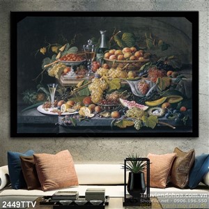 Tranh tĩnh vật hoa quả sơn dầu nghệ thuật đẹp