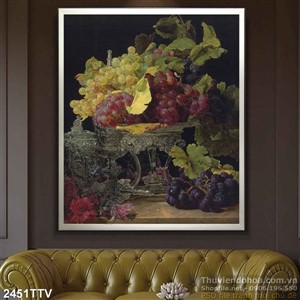 Tranh tĩnh vật hoa quả sơn dầu trang trí bếp