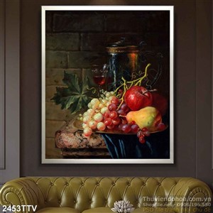 Tranh tĩnh vật hoa quả sơn dầu nghệ thuật