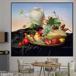 Tranh tĩnh vật hoa quả sơn dầu nghệ thuật đẹp