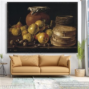 Tranh tĩnh vật hoa quả sơn dầu trang trí phòng ăn