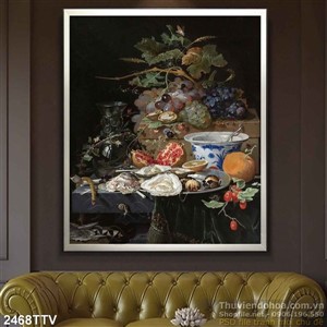 Tranh tĩnh vật hoa quả sơn dầu trang trí đẹp