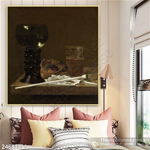 Tranh tĩnh vật hoa quả sơn dầu trang trí phòng ăn