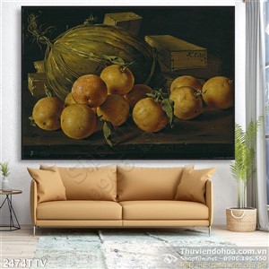 Tranh tĩnh vật hoa quả sơn dầu nghệ thuật đẹp