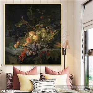Tranh tĩnh vật hoa quả sơn dầu độc đáo