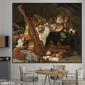 Tranh tĩnh vật hoa quả sơn dầu trang trí