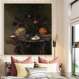 Tranh tĩnh vật hoa quả sơn dầu đẹp