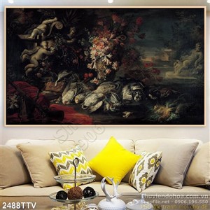 Tranh tĩnh vật hoa quả sơn dầu trang trí đẹp