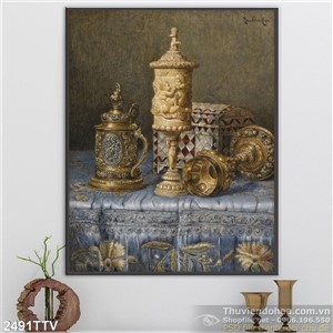 Tranh tĩnh vật hoa quả sơn dầu nghệ thuật đẹp