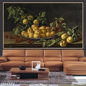 Tranh tĩnh vật hoa quả sơn dầu nghệ thuật